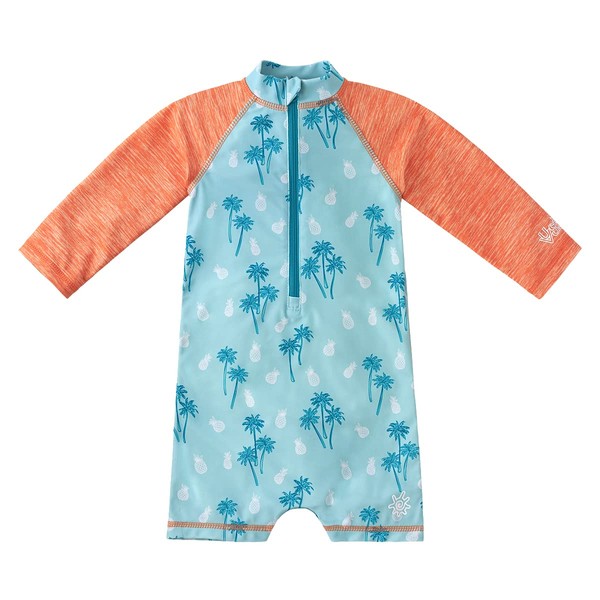 UV SKINZ UPF 50+ Baby Boy's Long Sleeve Swim Romper,
