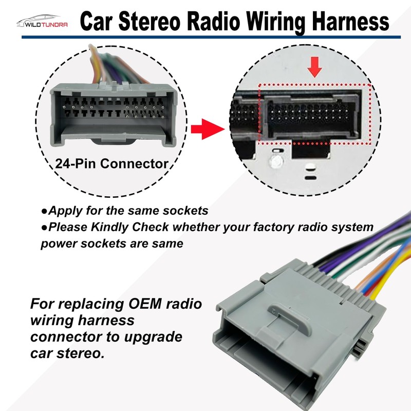 Radio Wiring Harness for Chevy 2003-2012 GMC 2002-2012 Buick 2004-2009