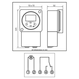 SPARES2GO Digital Immersion Heater Timer General Purpose 24 Hour 7 Day Programmable Wall Mounted Timeswitch