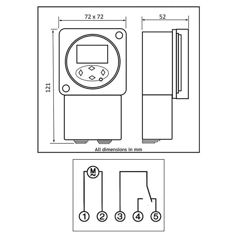 SPARES2GO Digital Immersion Heater Timer General Purpose 24 Hour 7