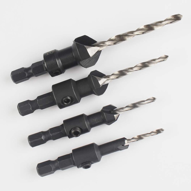 Countersink Drill Bit Set 5Pcs Twist Drill Set Carpentry Reamer