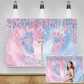 Renaiss 1.8 x 1.2 m Gender Reveal Background Pink Blue Photography Background Girls or Boys Backdrops Baby Shower Birthday Party Decorations Newborn Photo Booth Props