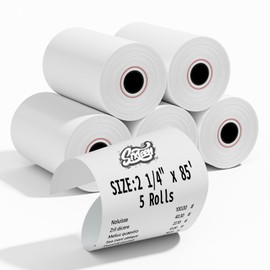2 1/4 x 85 Thermal Paper Rolls, BPA Free Thermal Receipt Paper, POS Cash Register Receipt Rolls, Fits All Credit Card Terminal, 5 Rolls