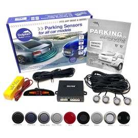 Dolphin Automotive DMS450 Micro Size Reverse Parking Sensors - 4 Rear Sensors, Display & Audio Alerts - Auto Express Award Winning Brand In 9 Colours (Silver)