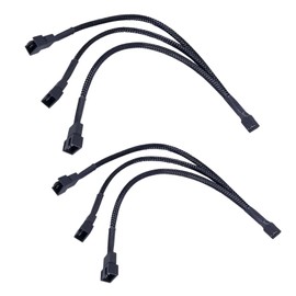 yomgam 3 Way 4 Pin PWM Fan Splitter Cable,12 inch PC Fan Extension Cable, CA PWM Fan Extension Cable, for Computer ATX Case 4-Pin/3-Pin Cooling Fan Cable (2 Pack