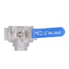 3 Way Ball Valve 1/2in DN15 304 Stainless Steel Female