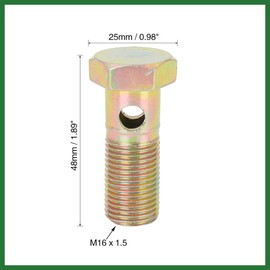 Motoforti M16x1.5mm Metric Thread Banjo Bolts Brake Fitting Adapter with M16 Washers Long-lasting