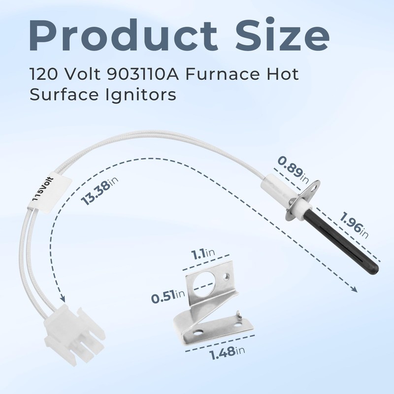 903110A Universal Furnace Hot Surface Ignitors with Plug,Round Silicon Nitride