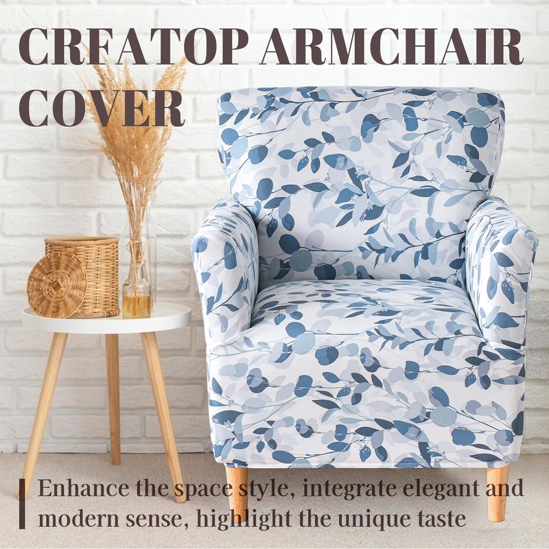 Printed Furniture Protector Stretch Single Sofa Slipcover Washable Soft Club