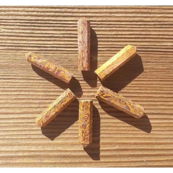 NATURAL CALLIGRAPHY STONE SINGLE TERMINATED GEMSTONE CRYSTAL PENCIL POINT (ONE)