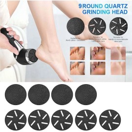 Electric Callus Remover for Feet, Rechargeable Portable Pedicure Kit With 9Heads