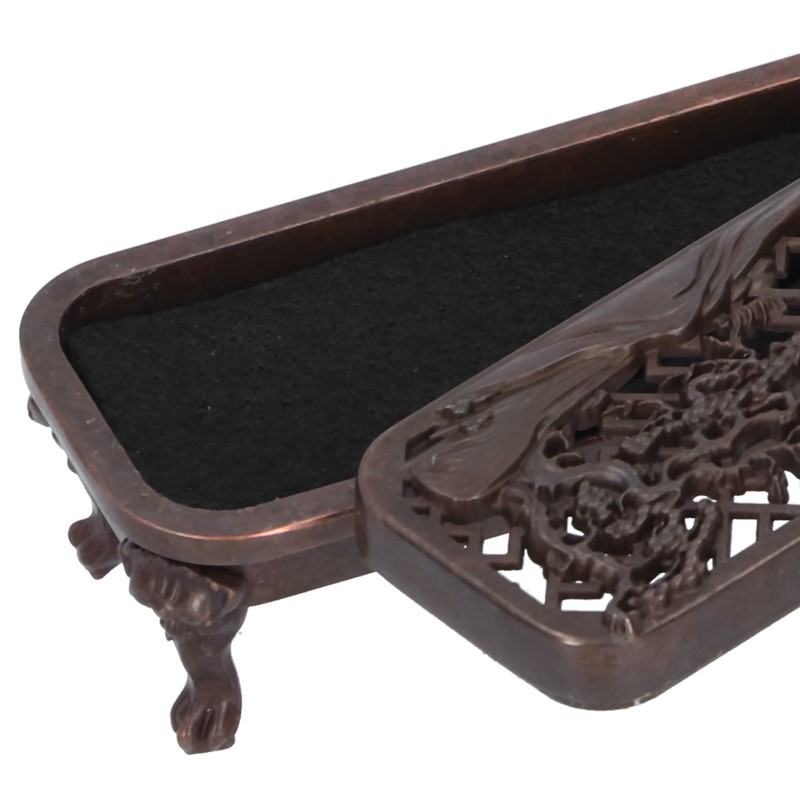 Brass Alloy Incense Burner Home Desktop Burning Incense Holder Case