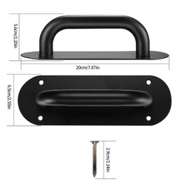 Sliding Door Handles, 2 Pieces Barn Door Handles, Sliding Door Handle with Plate, Pull Push Door Handles with Back Plate, Gate Handles, Door Handle Plate, Cabinet Handles for Wooden Door, Garages,