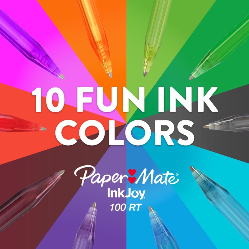 Paper Mate InkJoy 100RT Retractable Ballpoint Pens | Medium Point