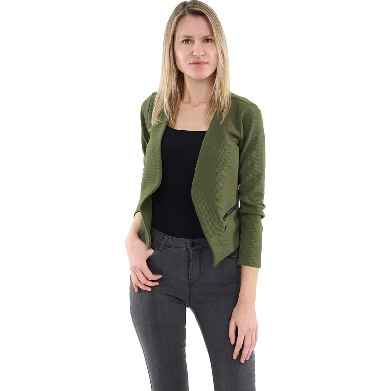 Malito 6040 Women's Long Sleeve Blazer Plain Jersey Blazer Short