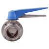 DERNORD 2 Pack Butterfly Valve with Blue Trigger Handle Stainless