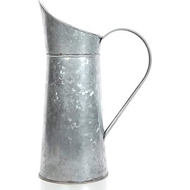 Hosley Galvanized Pitcher 14 Inch High Decorative Use Ideal Gift for Weddings Spa Flower Arrangements O3