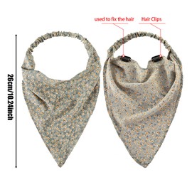 Syhood 6 Pcs Floral Hair Bandanas for Women Girl Boho Hair Scarf Headband with Clip Chiffon Cottagecore Head Kerchief(Classic Floral Patterns)