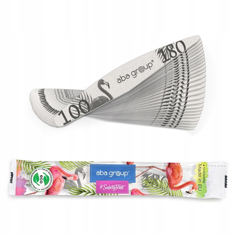 Aba Group Nail Files 100/180 Wings Standard Flamingo Safe Packaging,