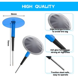 Frienda 24 Pcs Tire Patches Kit 1/6" x 1 3/8" Rubber Tire Repair Patch Mushroom Plug Kit Rubber Puncture Repair Plug for Car Motorcycle Truck Bus