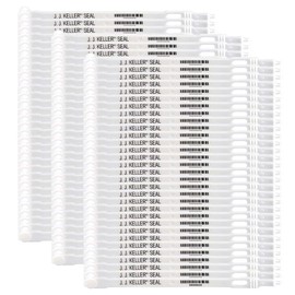 100 Pcs Plastic Truck Seals, Tamper Evident, Numbered Sequentially, 128 Barcode, White, J. J. Keller & Associates, Inc.