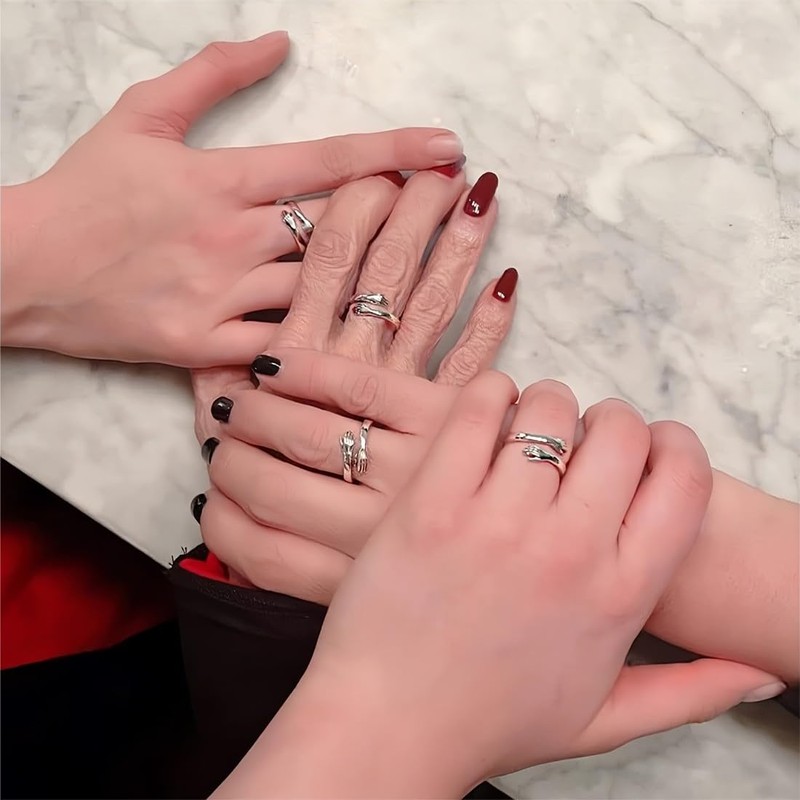 XENQITO 1 x Hug Ring, Women's Adjustable Ring, Premium Hug