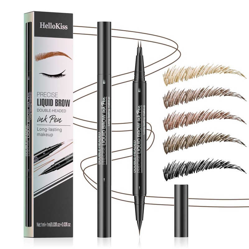 Eyebrow Pencil Pen, Waterproof, Sweat-Resistant, 2-in-1 Eyebrow Pencil with Dual