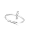 Clear CZ Simple Dainty Bar Stackable Midi Ring Sterling Silver