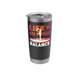 SUP Paddleboard Life's All About Balance Girl Sunset Stainless Steel Insulated Tumbler