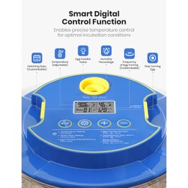 PLEKER 18 Egg Incubator with Automatic Egg Turning and Humidity Control, Incubators for Hatching Chicken, Quail, Duck, Turkey, Goose, Pigeon, Parrot, 2 Size Egg Trays, Candling Light, Air Vent