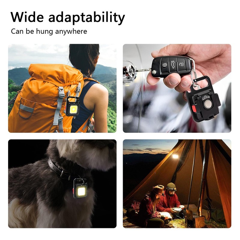 COB Keychain Work Light - Keychain Flashlights 7 Light Modes