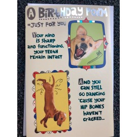American Greetings Funny Humorous Animal Dog Large Foldout Birthday Card American Greeting