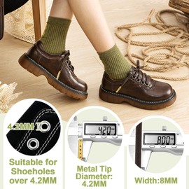 YJRVFINE Flat Waxed Shoe Laces: 2 Pairs 71 Inch Blue Wax Shoelaces With Metal Tips for Sneakers