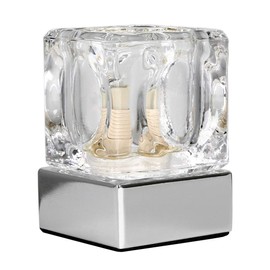 MiniSun Modern Glass Ice Cube Touch Table Lamp with Chrome Base