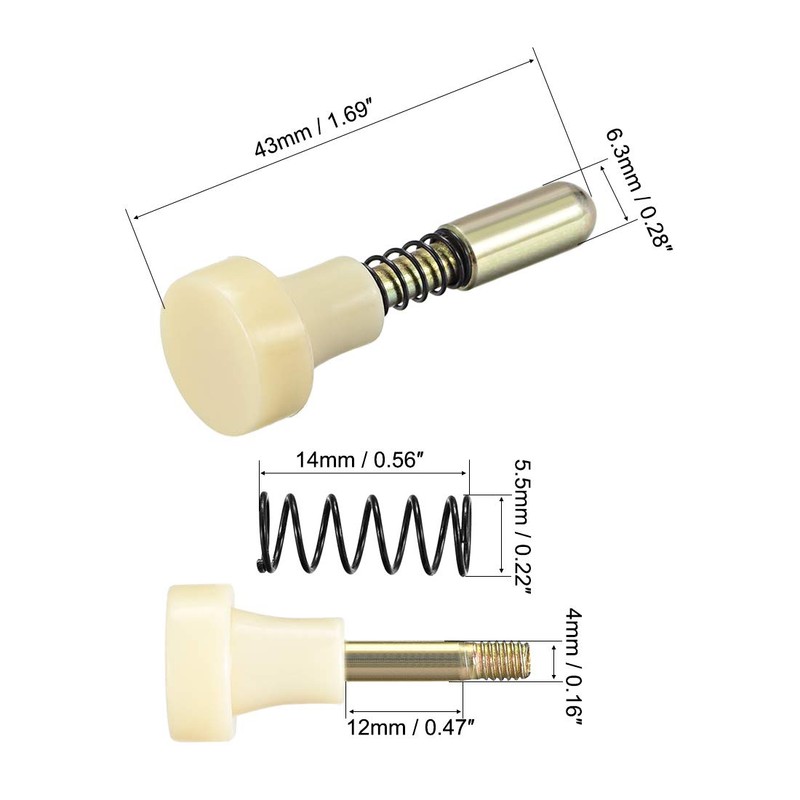 uxcell Plunger Latches Spring-Loaded 6.3mm Dia Head 5.5mm Dia Spring