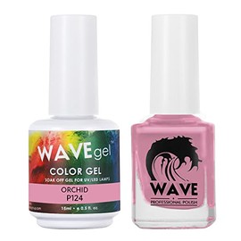 WAVEGEL Soak-Off Gel & Nail Lacquer Matching Duo Set - Simplicity Collection - #P124 Orchid I 0.5 Oz