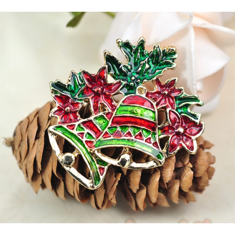 Gyn&Joy - Broche de Navidad esmaltado, Metal, Sin gemas.