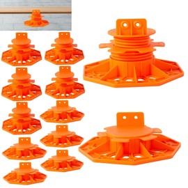 YMSZGBZG 24PACK Adjustable Deck Support Pedestal, 1-3/16'' to 2-3/4'' Height, Deck Foundation Support Base (Orange)