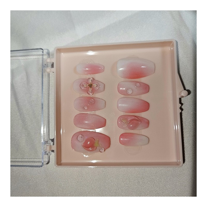 Popular with rave reviewsPeach in the drizzle[Handmade nail tip] -