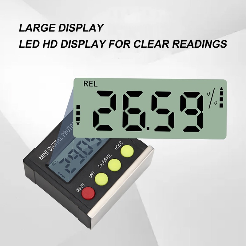 Digital Angle Finder Gauge High Accuracy 4 Botton Electronic Level