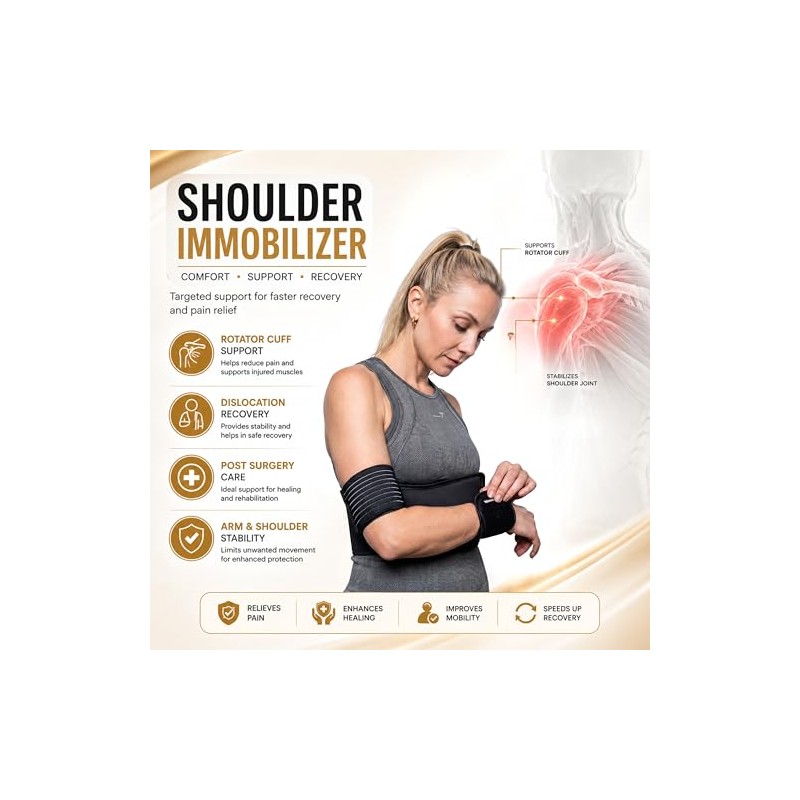 Wonder Care-Left Right Shoulder Immobilizer Arm Sling Elastic Brace for