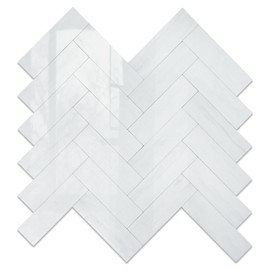Yipscazo Polished Dolomite Herringbone Peel and Stick Backsplash for Kitchen Walls,Heat Resistant Stick on Backsplash PVC Tiles,Waterproof Peel and Stick Tile for Bathroom&Shower
