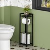 Narrow Side Toilet Paper Holder with Storage Rack - Freestanding