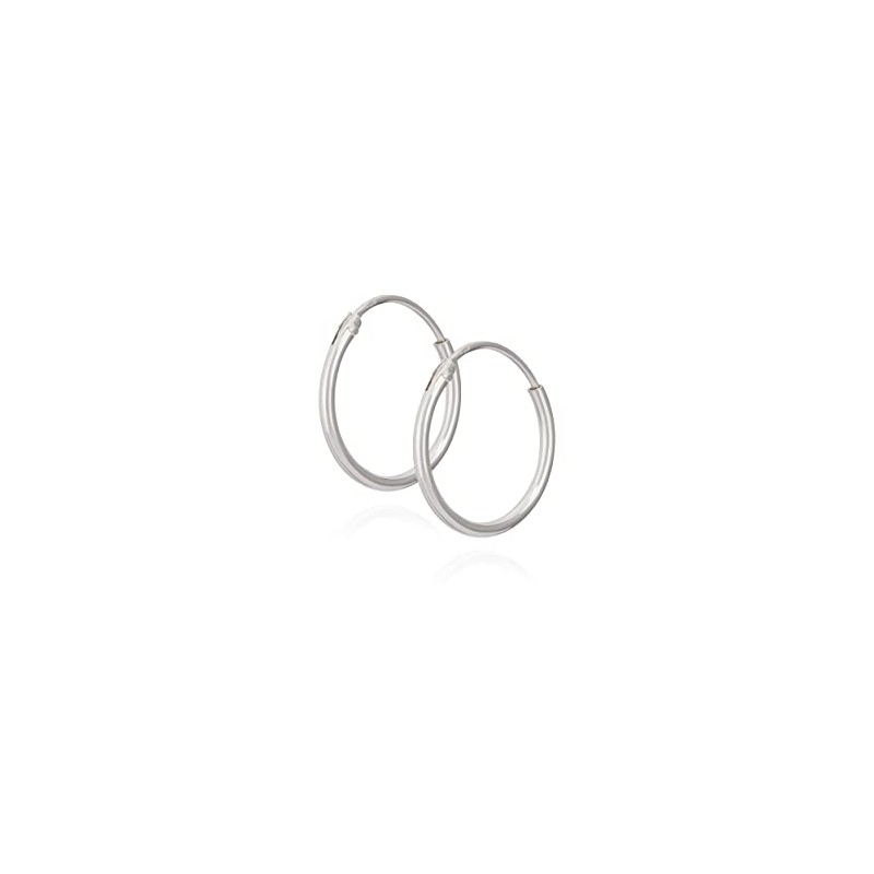 NKlaus 14 mm 925 Sterling Silver Creole Earrings 5161, Sterling