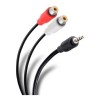 Cable adaptador AUX y RCA de 2 RCA hembras a 1 Aux macho Steren 255-038 negro de 15cm