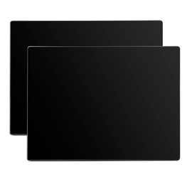 Phore Tempered Glass Cutting Board for Kitchen, Dishwasher Safe, Clear Cutting Board for Countertop, Scratch Resistant, Heat Resistant, Shatter Resistant (16"x12"x2pcs, Black)