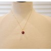 Raw Red Ruby Gold Filled Necklace - 18 Inches Length