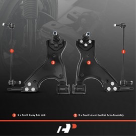 A-Premium Set of 4, Front Lower Control Arm, Sway Bar Link, Compatible with Chevy Traverse 2009-2017, GMC Acadia 2007-2016, Acadia Limited 2017, Buick Enclave 2008-2017, Saturn Outlook 2007-2010