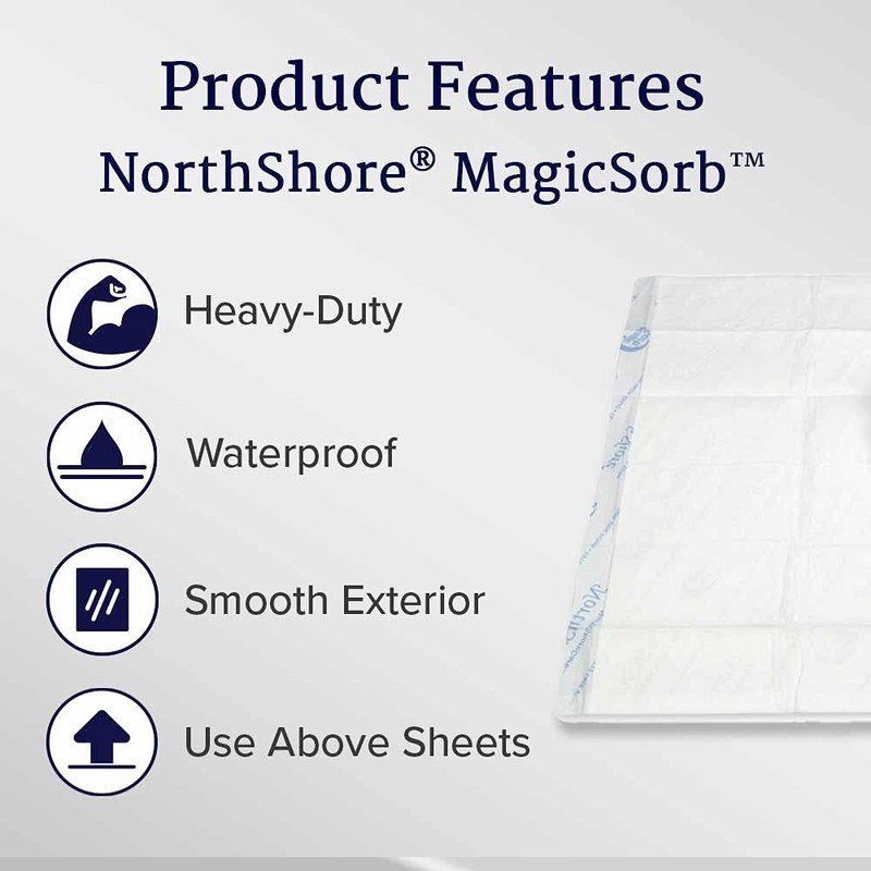 NorthShore MagicSorb, 30 x 36, 60 oz., Super-Absorbent Disposable Underpads,