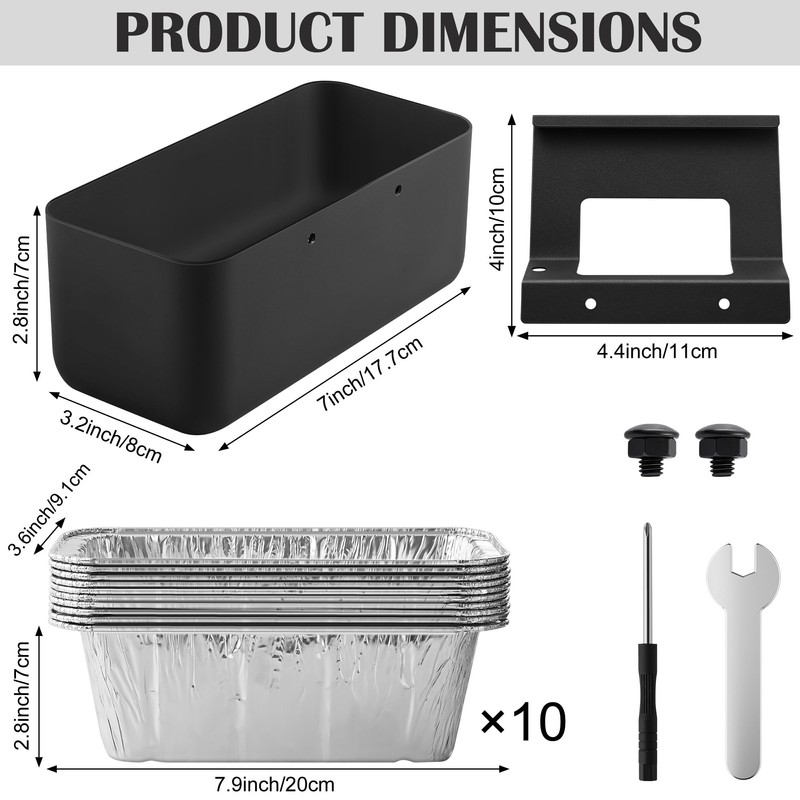 Griddle Grease Catcher for Blackstone Grill with 10 Pack Grease